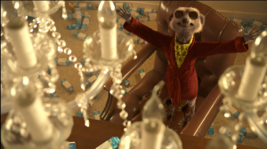 TV commercial with chandeliers